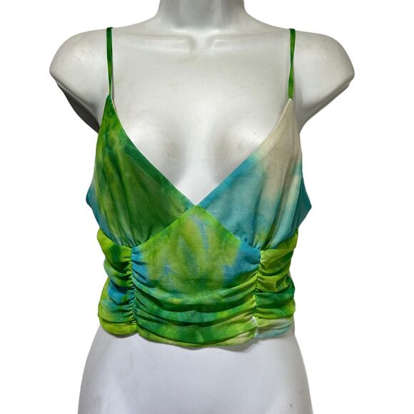 blue blush mermaidcore tie dye sleeveless top - Picture 1 of 4